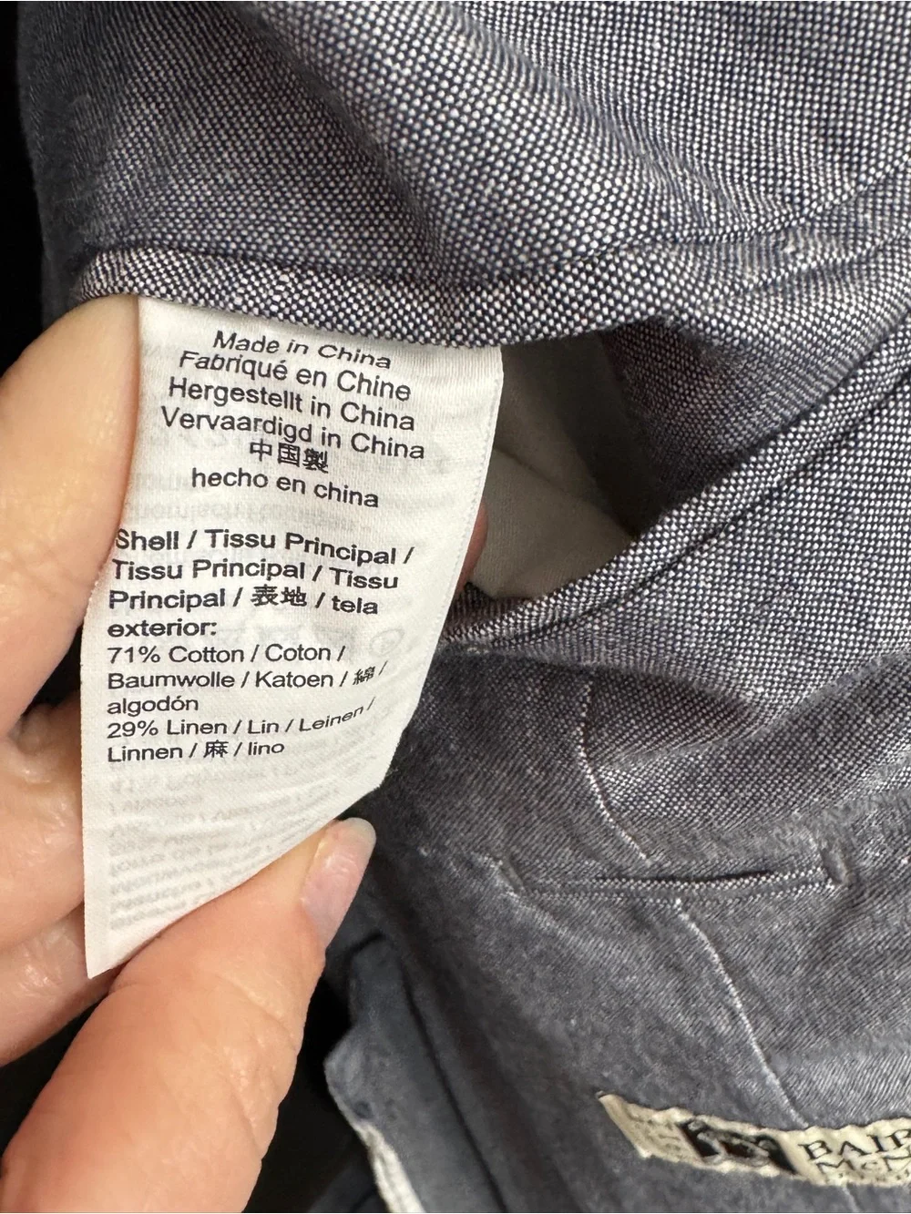 J Crew Ludlow Slim Chambray Blue Irish Linen Ctn Blazer Jacket 42 R Baird McNutt - Picture 4 of 7